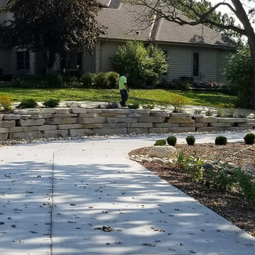 Outcropping Retaining Walls and Dry Creek Bed