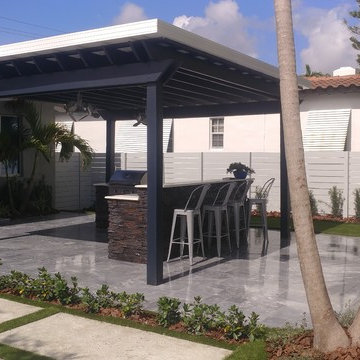 Outdoor Kitchen and Driveway