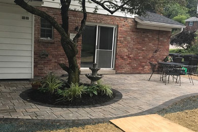 This is an example of a backyard concrete paver landscaping in Cincinnati.