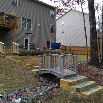Outdoor paver patio, steps and wall