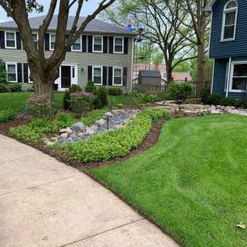 Outdoor Pond with Natural Stone Fire Pit