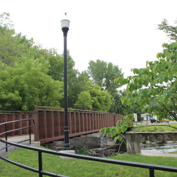 Outdoor Recreation Area with Pedestrian Bridge