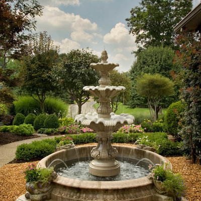 This is an example of a traditional water fountain landscape in Indianapolis.