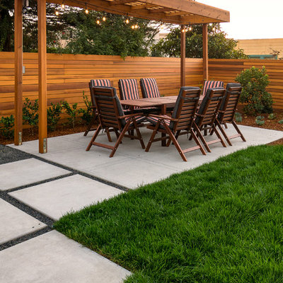 Photo of a small modern full sun backyard formal garden in San Francisco.