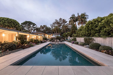 Inspiration for a contemporary backyard concrete paver pool remodel in Santa Barbara