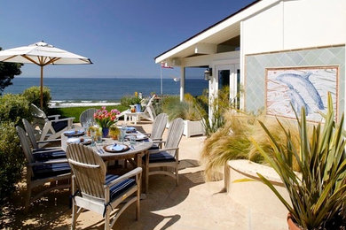 Inspiration for a mid-sized coastal full sun stone outdoor sport court in Santa Barbara.