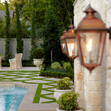Parisian Influenced Outdoor Seating and Pool