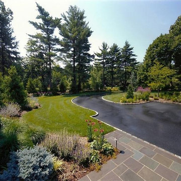 Parking Court and Driveway with Asphalt Paving and Cobblestone Curbing
