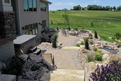 Patio, Steps, and Water Feature