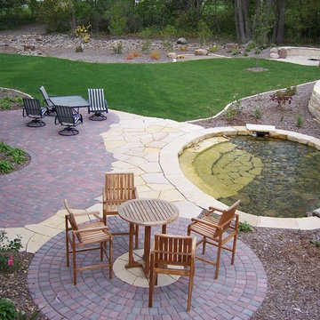 Patio with unique water feature