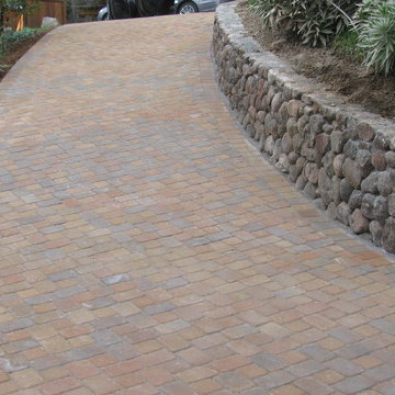 Paver Driveway and Stack Retaining Wall in Mill Valley, CA