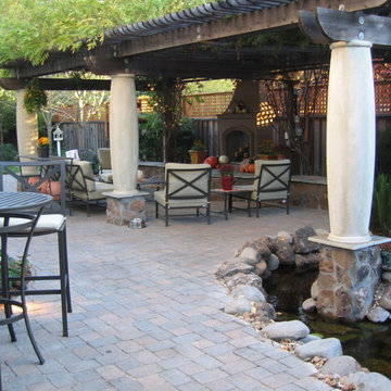 Paver patio, pond and arbor