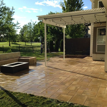 Paver Patio, Sunken Hot Tub, Fire Pit Seating