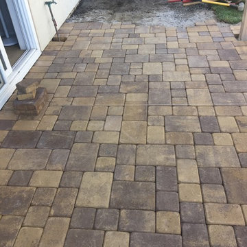 Pavers and artificial lawn