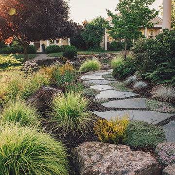 Perennial Garden with Flagstone Pathway