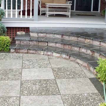 Peterborough, natural stone steps & checker board pattern