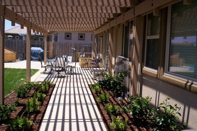 Design ideas for a huge modern full sun courtyard landscaping in Sacramento.