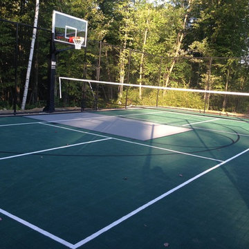 Pickleball Court with Basketball Hoop
