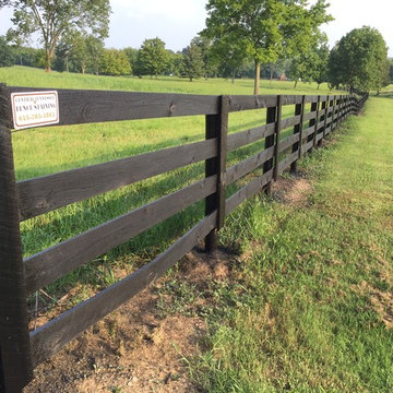 Plank Horse Fence Painted Black in Gallatin, TN