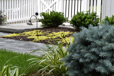 Plantings add color and contrasting textures