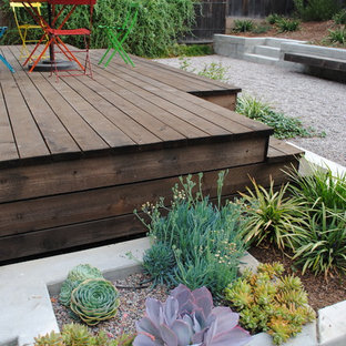 Inspiration for a small modern partial sun backyard gravel formal garden in San Francisco for summer.