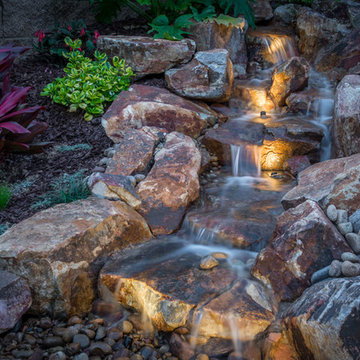 Pond-less Waterfall and Landscaping