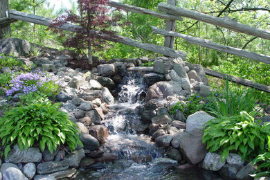 オタワにある低価格の中くらいな、春のアジアンスタイルのおしゃれな庭 (池、半日向) の写真