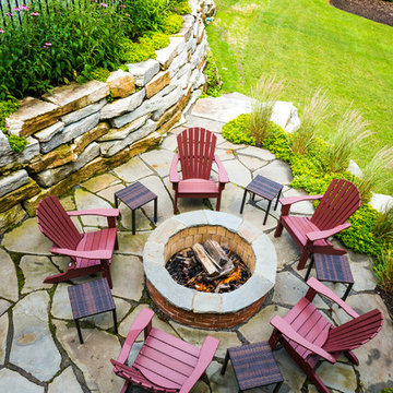 Pool, Patio, FirePit and Retaining Wall in North Barrington
