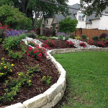 Berm with a stone border
