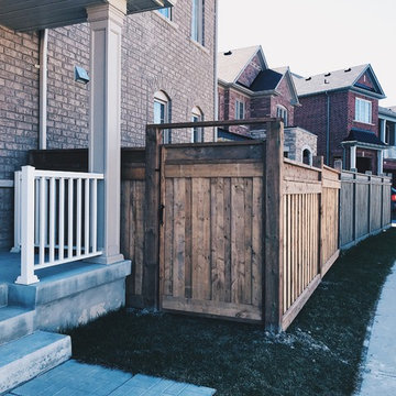 PT Brown I-Beam Full Privacy Fence in Aurora