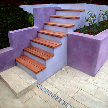 Purple garden stairs