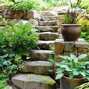 Queen Anne Residence Stone Wall & Steps