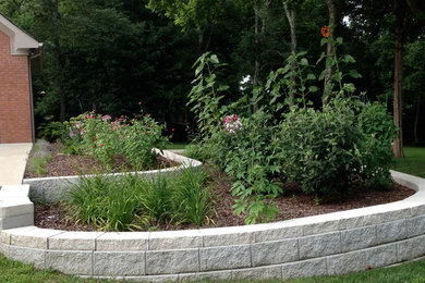Inspiration pour un jardin surélevé latéral traditionnel de taille moyenne et l'été avec une exposition partiellement ombragée.