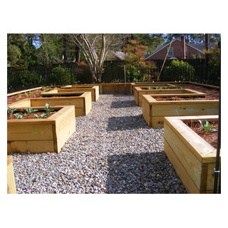 Raised Box Garden with seat cap sides sit while gardening or