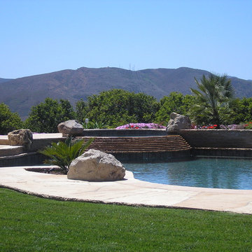 raised spa and pool