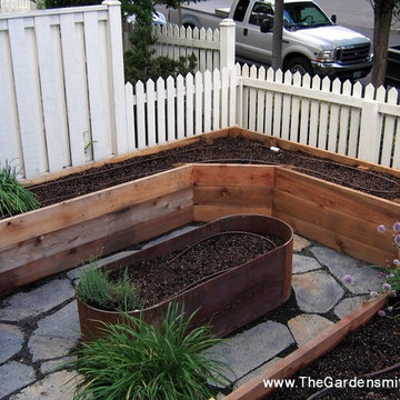 Raised Vegetable Beds Constructed of Mixed Materials