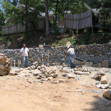 Construction Process- Serpentine Stone wall