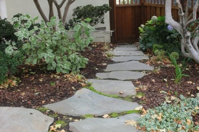 This is an example of a traditional side yard garden path in San Francisco.