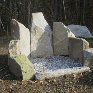 Reclaimed Granite Slab Fire Pit