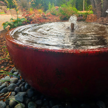 Red Ceramic Fountain