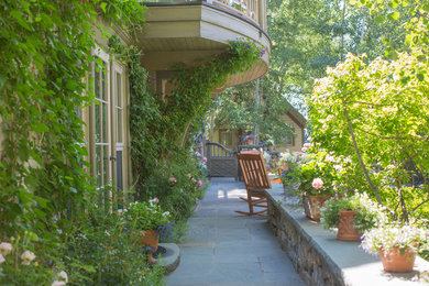 Inspiration for a rustic partial sun front yard garden path in Denver for summer.