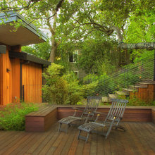 wood features in outdoor space