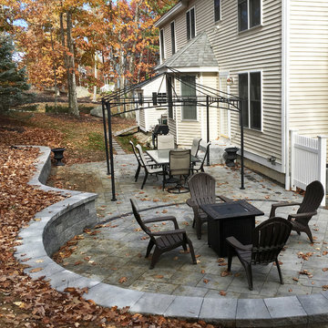 Residential Patio and Seatwall in a Woodland Setting