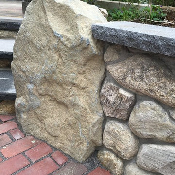 Retaining Wall with Boulder