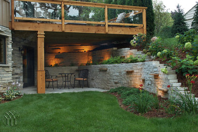 Design ideas for a traditional backyard landscaping in Minneapolis.