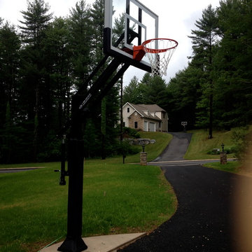 Robert J's Pro Dunk Silver Basketball System on a 30x30 in Port Matilda, PA