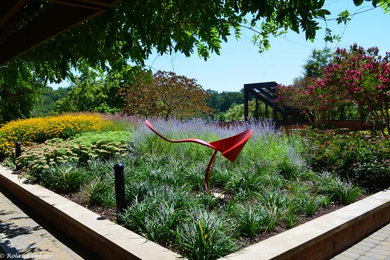 Mittelgroßer Moderner Garten im Sommer mit direkter Sonneneinstrahlung und Betonboden in Baltimore