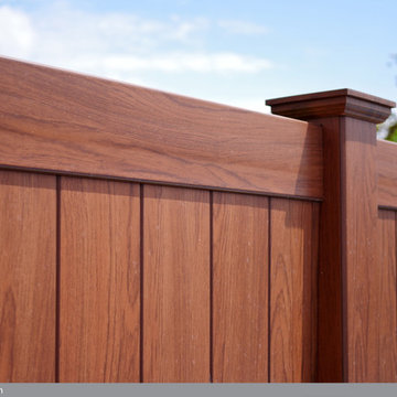 Rosewood PVC Vinyl Privacy Wood Grain Fence from Illusions Fence