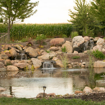 Rural Indiana Amish Country Pond and Waterfall