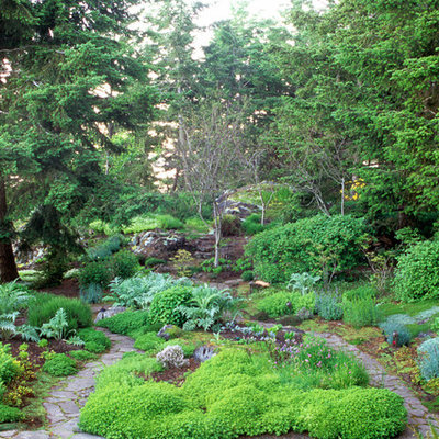 Design ideas for a traditional backyard landscaping in Seattle.